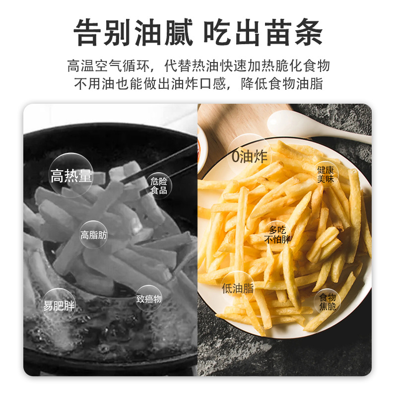 Cross-Border Foreign Trade Export Silver Crest Air Fryer Chips Machine Oven Oven Deep Frying Pan