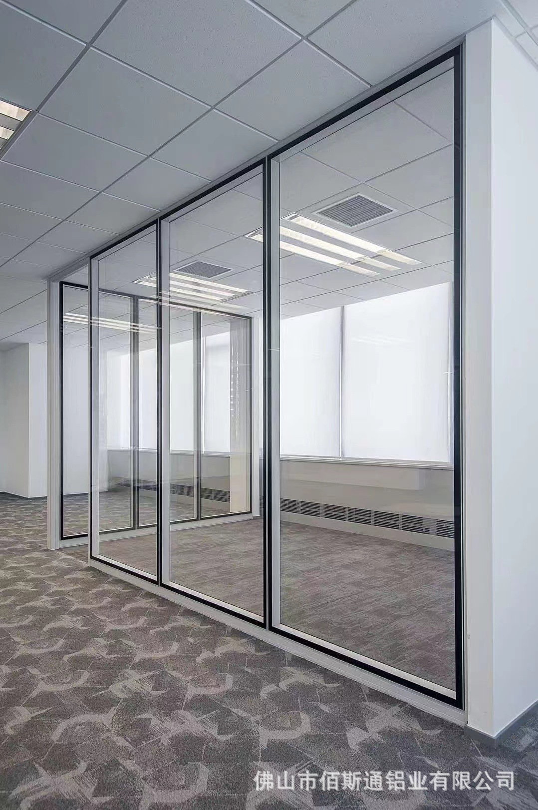 玻璃隔断 108款 内钢外铝隐框双玻 写字楼办公玻璃隔断加厚铝型材