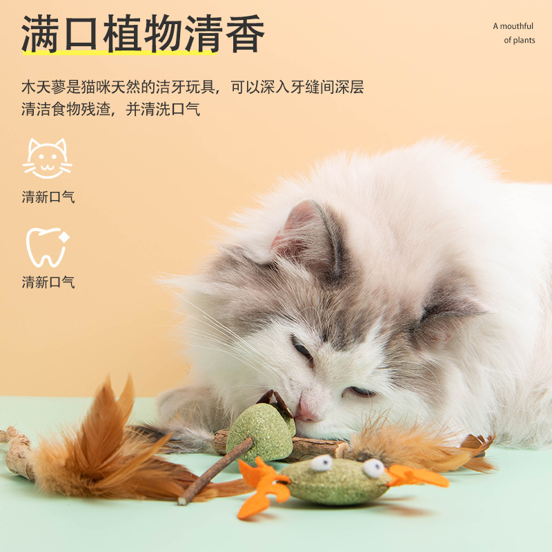 Cat Toy Self-Hi Relieving Stuffy Artifact Polygonum Murata Ball Molar Rod Catnip Cat Teaser Cat Toy Cat Snack