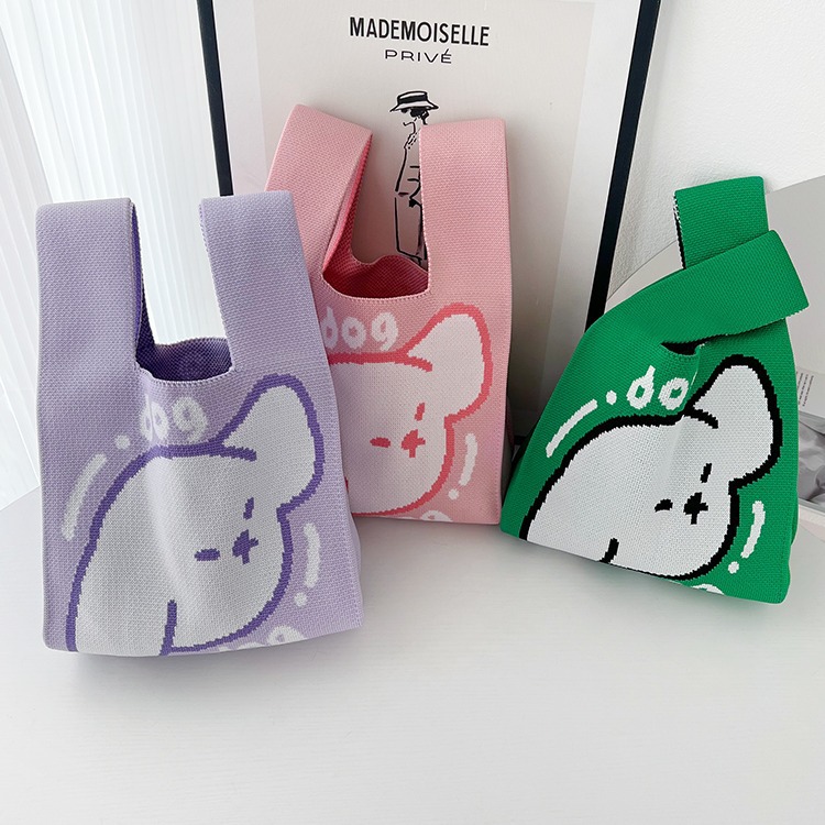 夏季新款托特包可爱小狗百搭上班便当包韩版休闲便携女士手提包