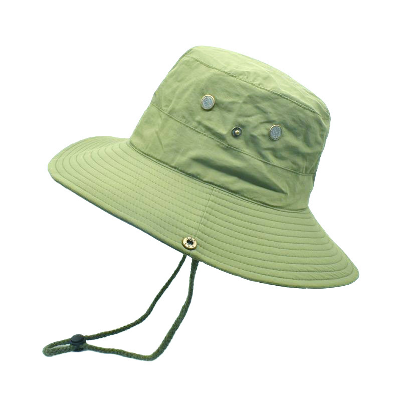 Summer Men's Quick-Drying Breathable Sun Hat Outdoor Fishing Hat Sun Protection Solid Color Fisherman Hat Big Brim Travel Girl's Cap