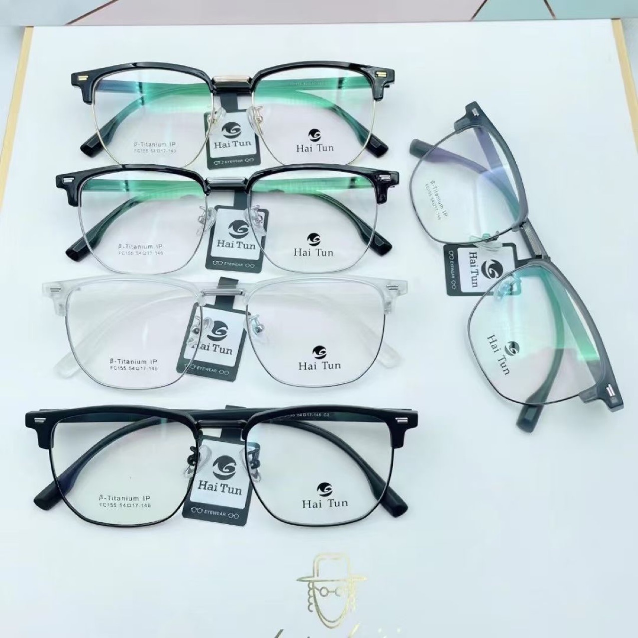 川久保玲木九十索菲亚纯钛半钛商务tr90眉毛近视眼镜架眼镜框批发