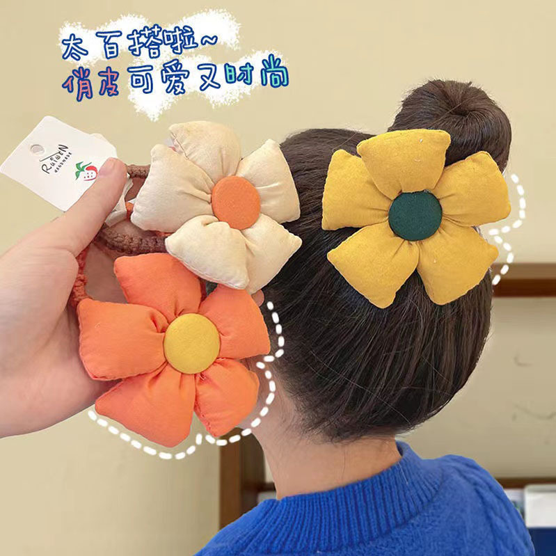 Baby SUNFLOWER Headband Girls' Hair Band Does Not Hurt Hair Cute Flowers Tie Horsetail Headwear Girls' Rubber Band