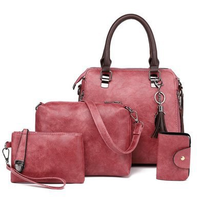 New Women's European and American Fashion Messenger Bag Large Capacity Four-Piece Retro Shoulder Handbag