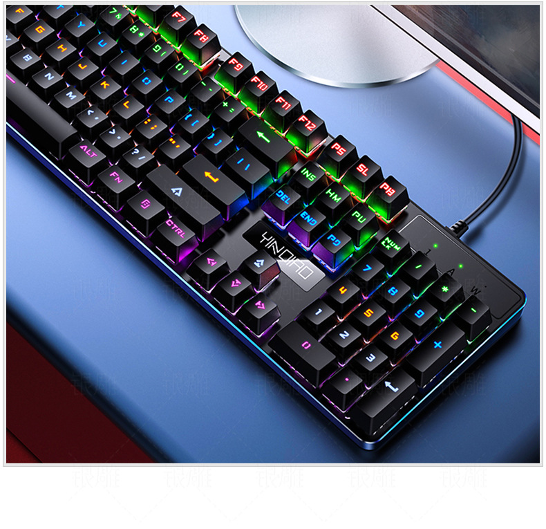 银雕zk-3真机械键盘 游戏青轴黑轴有线usb电脑配件亚马逊跨境批发