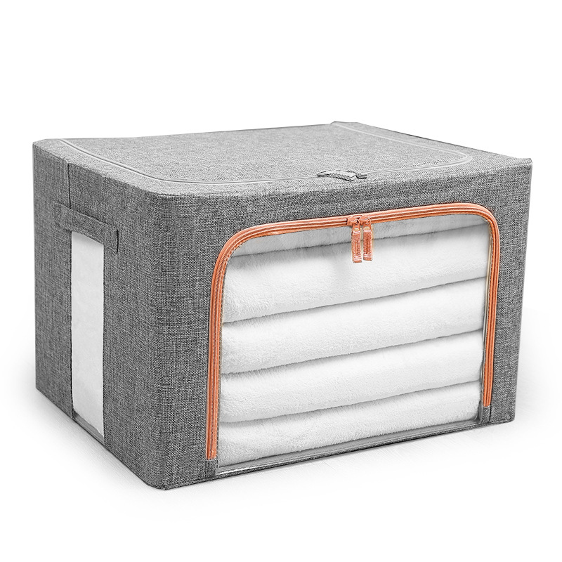 Large Window Quilt Storage Box Clothes Storage Box Cotton and Linen Storage Box Folding Steel Frame Storage Box Storage Box Thickened