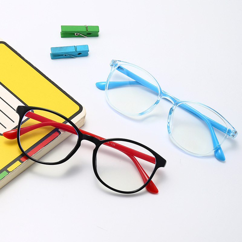 新款学生护目镜透明彩框弹性pc全框儿童防蓝光眼镜可配镜片现货