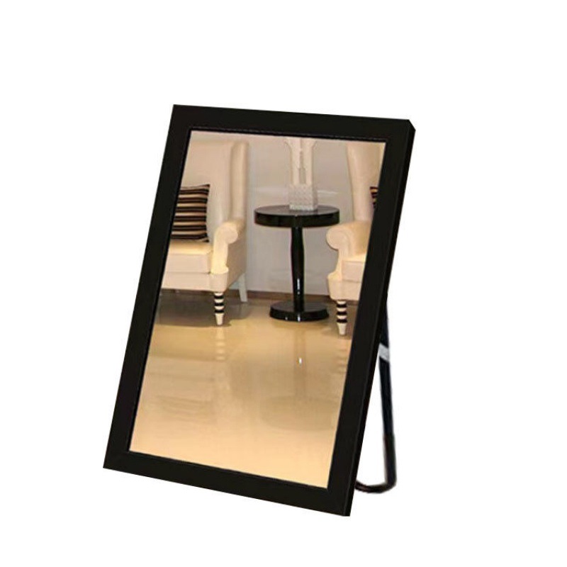 Shoe Test Mirror Photo Shoe Shop with Mirror Shoe Cabinet Shoes Changing Aluminum Alloy Mirror Solid Wooden Frame Floor Simple European Full-Length Mirror Order