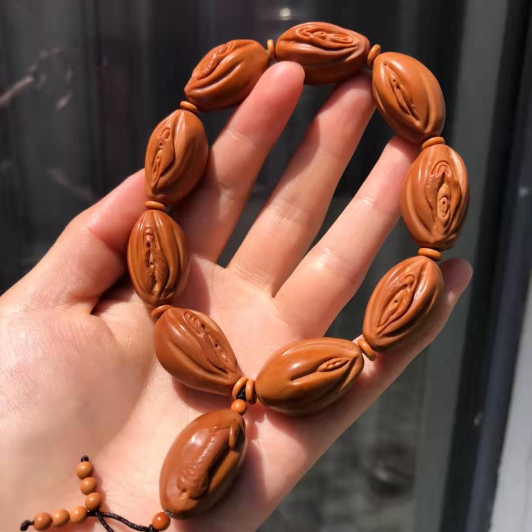 绿菩提手串diy文玩手饰品8x10双圈阴皮桶珠手链风化菩提手串批发