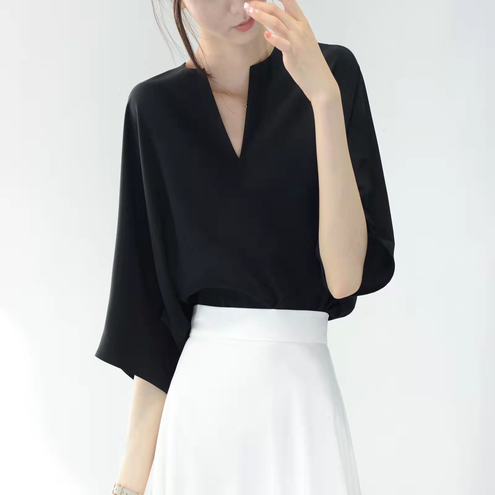 黑衬衫女夏