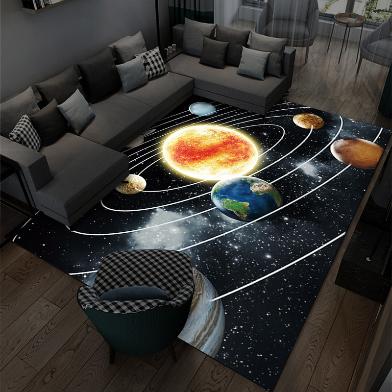 Cross-Border Cartoon Universe Star Carpet Bedroom Bedside Blanket Sofa Coffee Table Cushion 3D Visual Living Room Full of Carpet