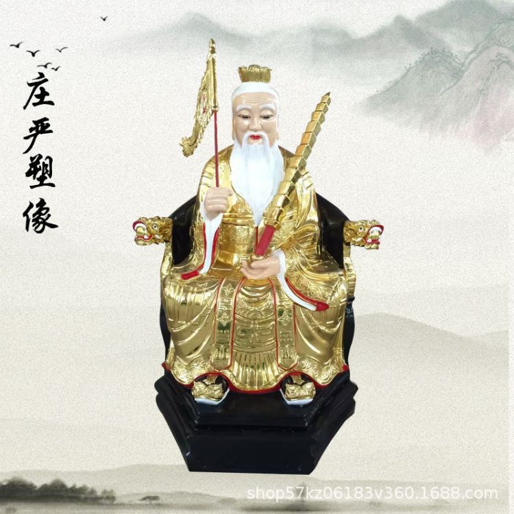 彩绘姜子牙神像 周文王西伯候姬昌神像 大型周武王姜太公雕像