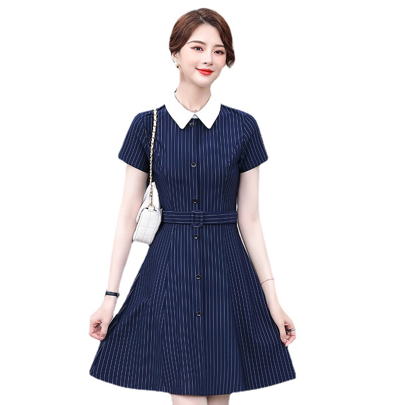 幼儿园教师衣服女老师工作服幼师园服面试夏季学院风职业连衣裙