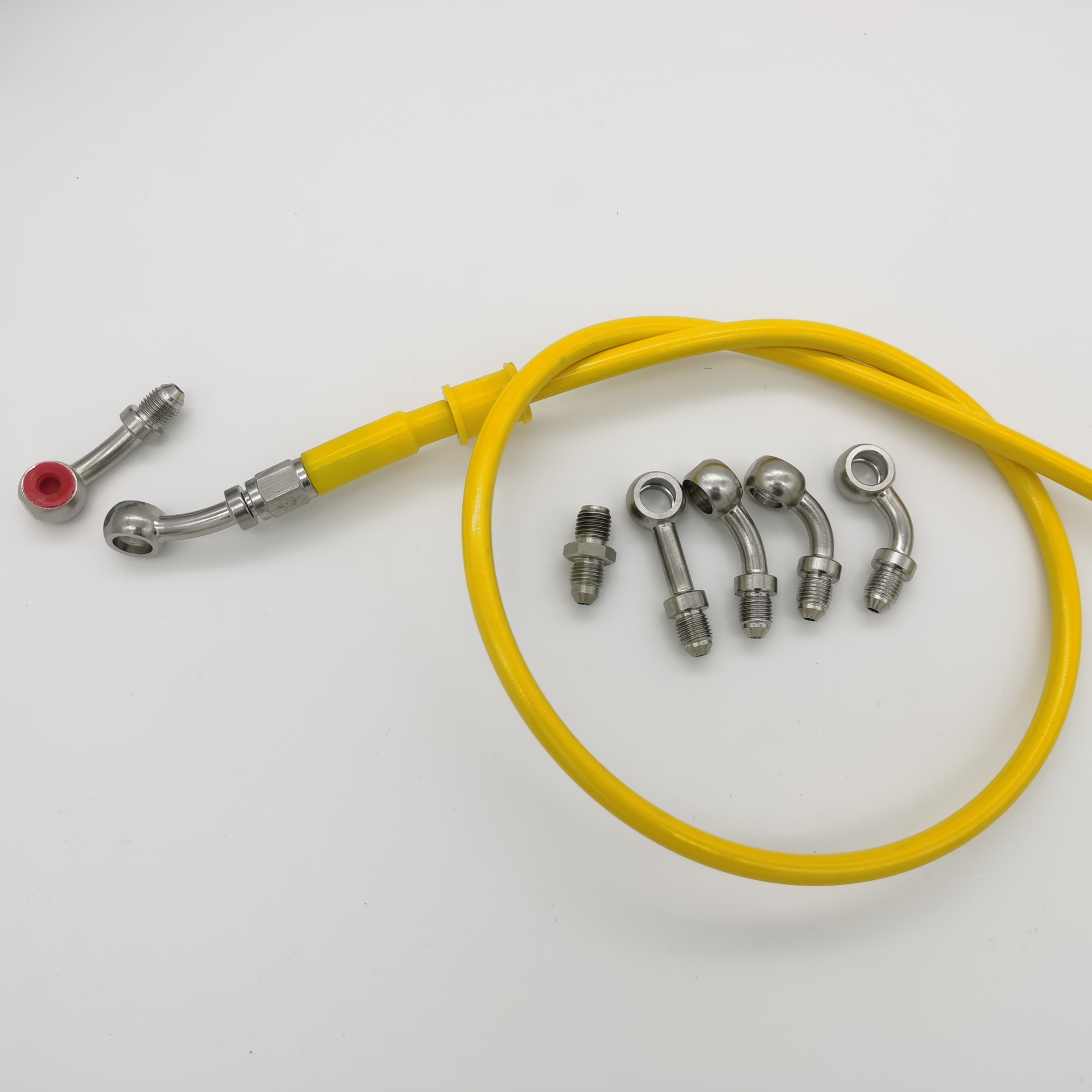 摩托车改装油管,pvc表皮,卡钳刹车油管,彩色刹车线