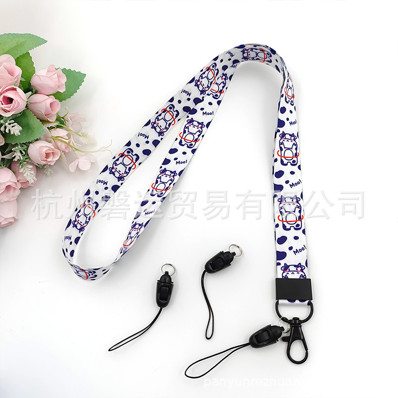 Factory Wholesale 2cm Color Card Holder Lanyard Work Permit Strap Student Long Shoelace Card Holder Badge Rope Mobile Phone Lanyard