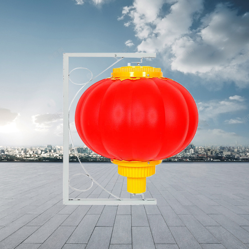 亚克力led灯笼户外防水塑料大红连串市政路灯城市亮化工程景观灯