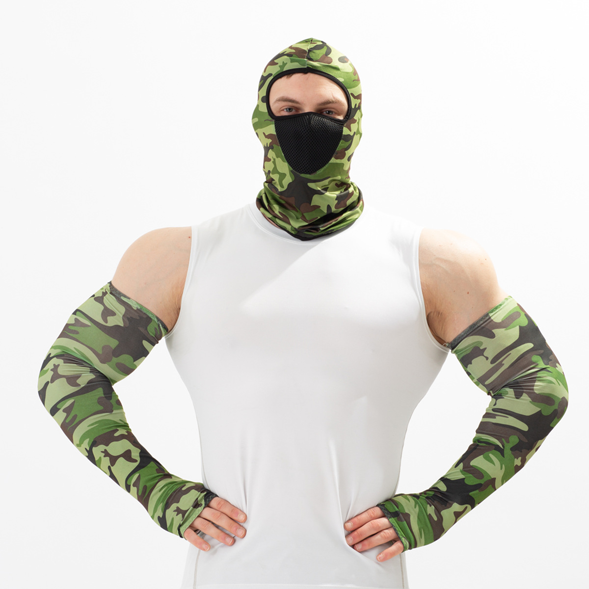 亚马逊冰丝头套户外骑行面罩徒步登山防晒防风速干运动口罩头巾帽