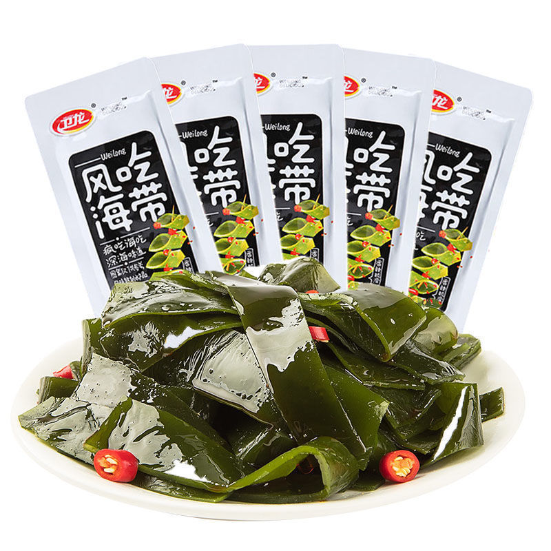 风吃海带丝开袋即食海藻麻辣脆辣海味零食小吃辣条下饭菜批发