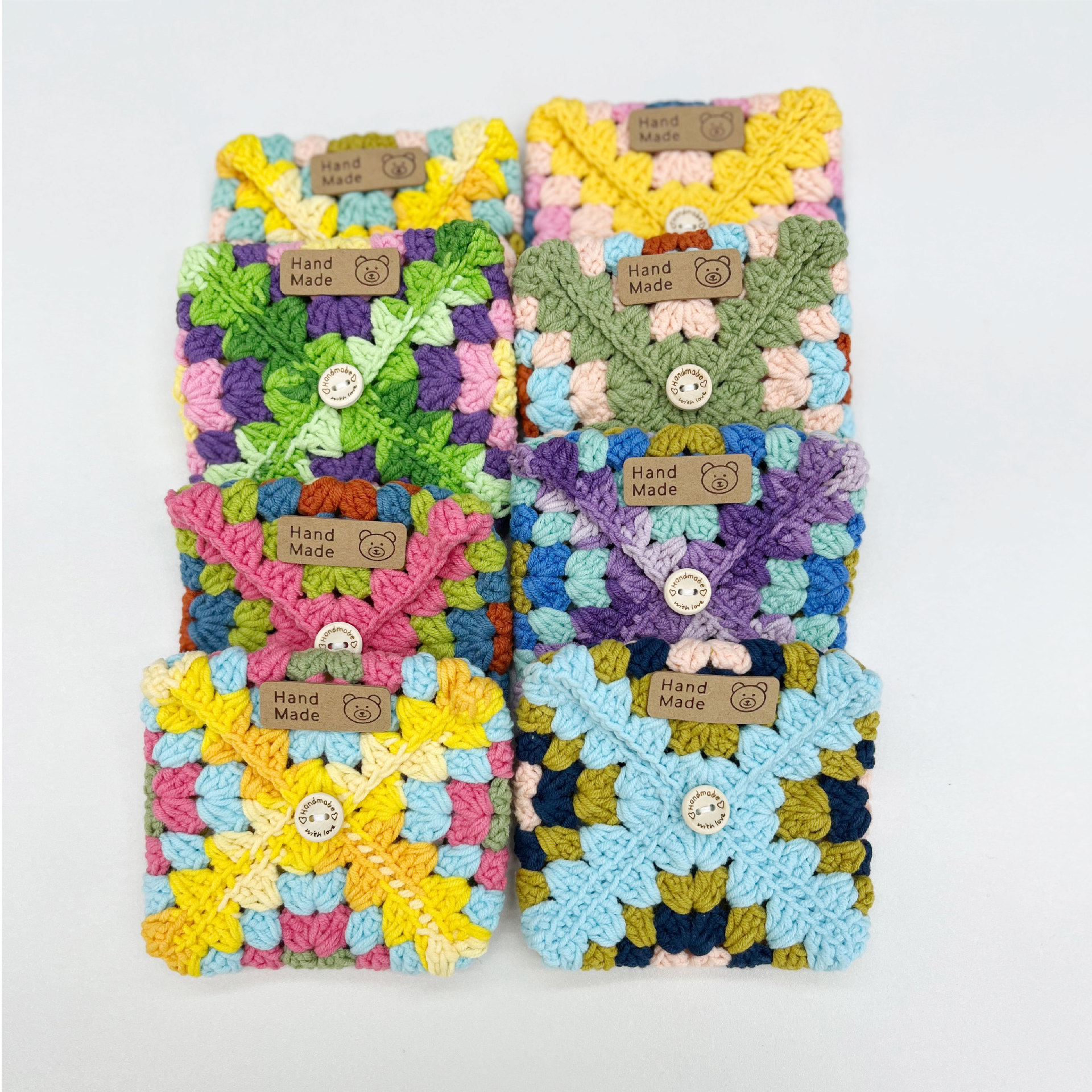 毛线手工钩针钩织成品卡包钥匙包 雪妃尔毛线编织成品证件小包包