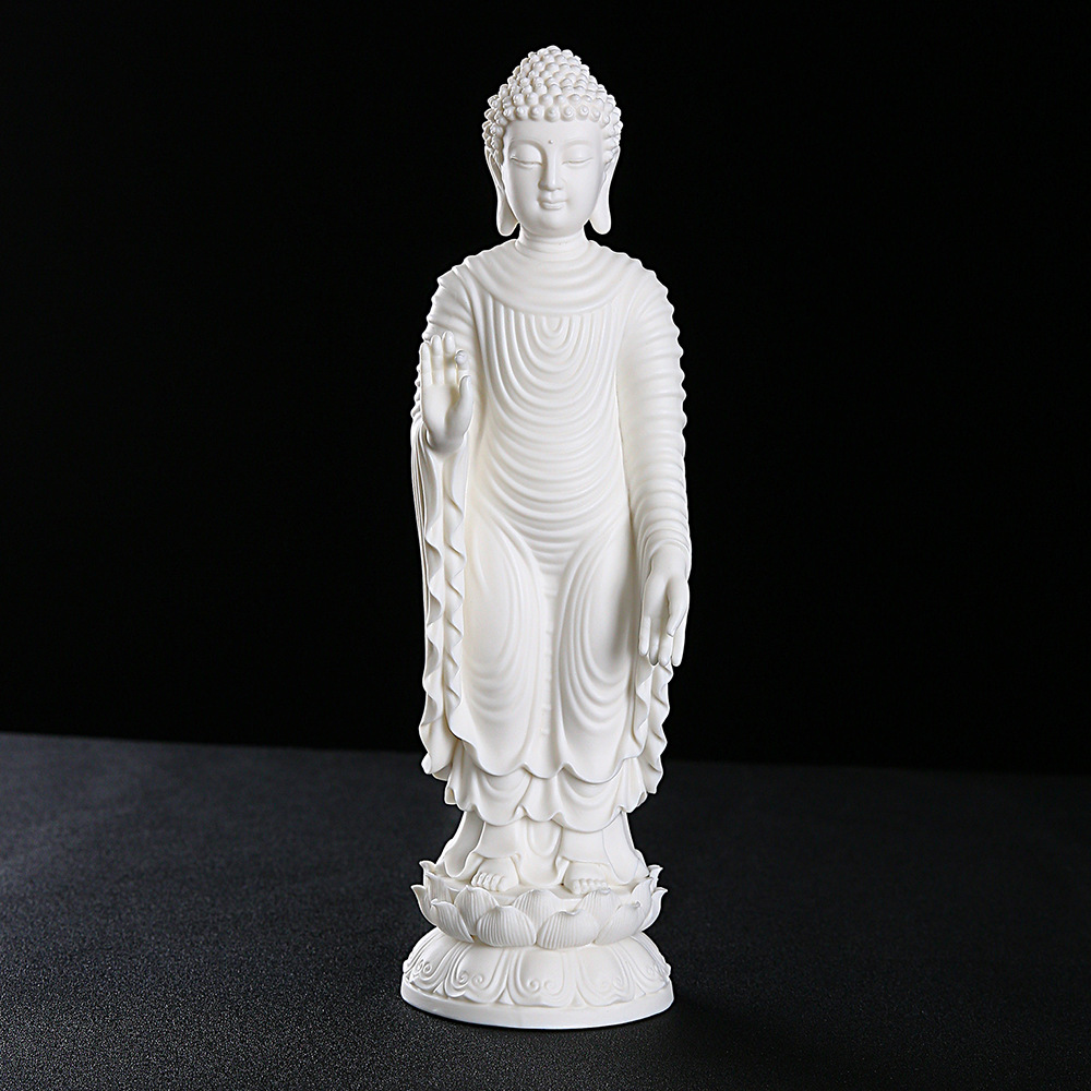 瓷语颠德化陶瓷白瓷家居客厅办公室释迦牟尼佛像供奉装饰工艺摆件