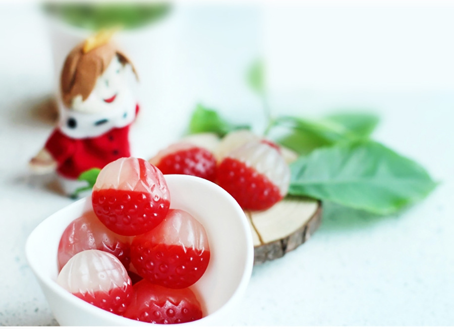 trolli口力橡皮糖荔枝形qq糖 果汁软糖糖果休闲零食3kg/袋