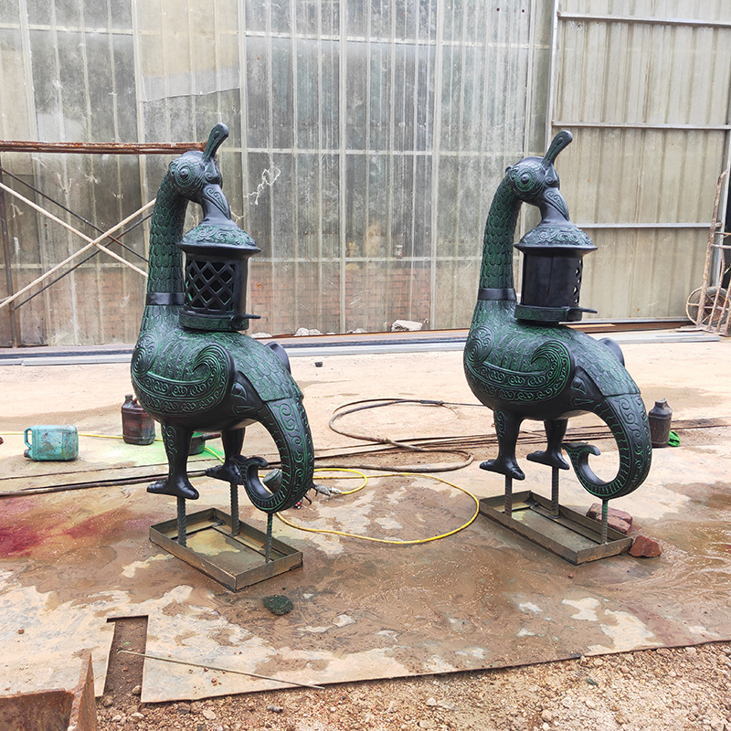 铸铜宫灯雕塑户外公园草坪射灯庭院园林别墅酒店地灯装饰摆件