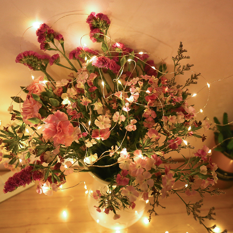 led电池铜线小灯串彩灯闪灯串灯满天星生日礼盒求婚生日花束装饰