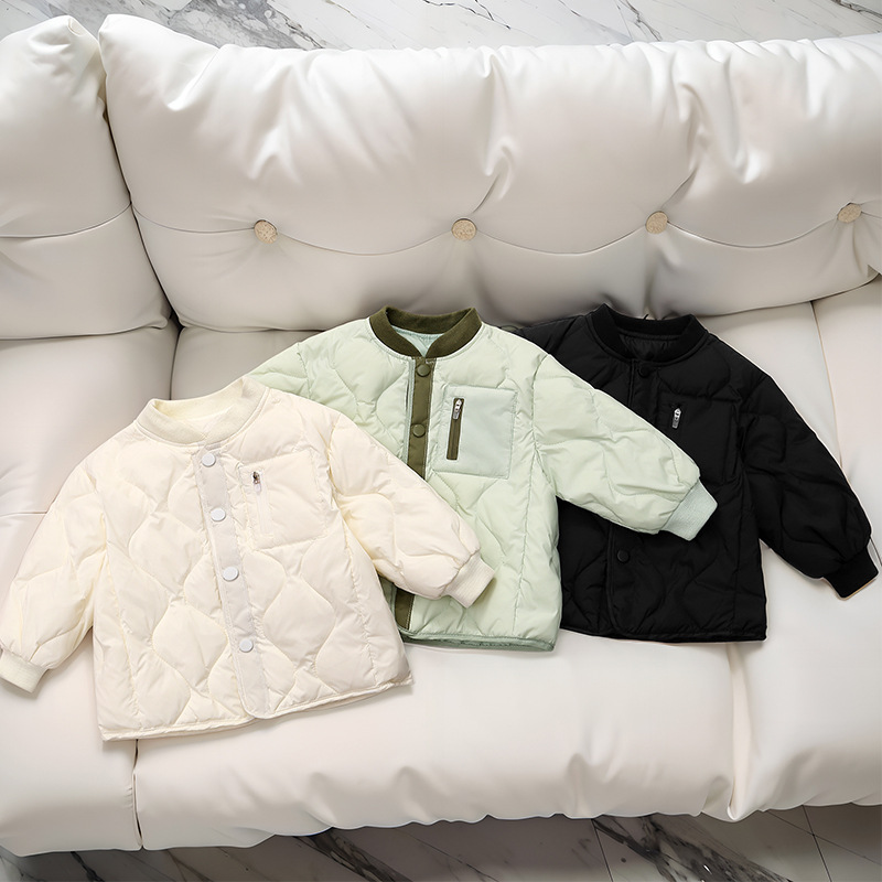 校服神器童装秋冬儿童绒丝羽丝服外套拼接短款新款宝宝棉服内胆