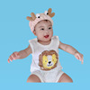 婴幼儿三角哈衣连体衣背心0 24个月宝宝护肚上衣打底衫精梳棉内衣|ms