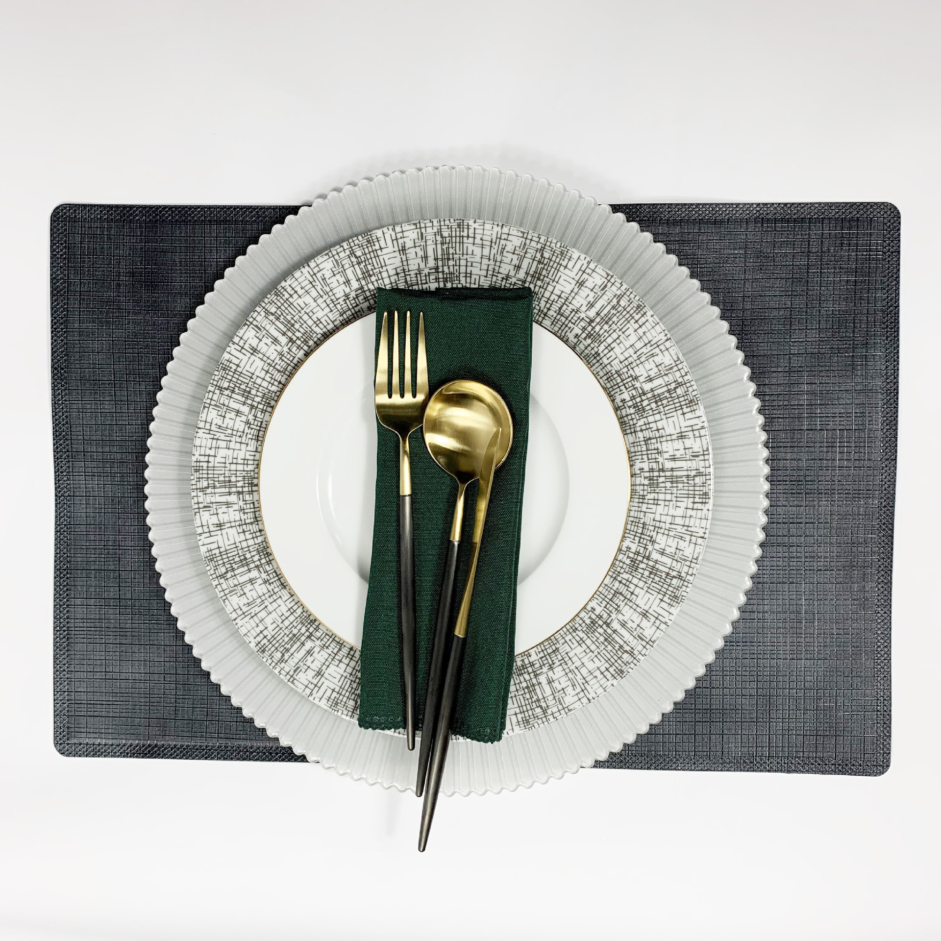 现代奢华白色果盘餐盘样板间展示摆台西餐盘家居餐厅西餐盘水果盘