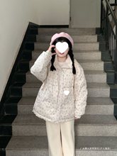 甜妹可爱风碎花棉服女冬季2023年新款设计感小众加厚保暖面包服潮