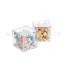 透明方形食品级亚克力糖果盒 婚礼派对巧克力包装盒 带盖收纳盒
