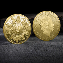 英国女皇黄道十二星座纪念币 外贸金属纪念币制作徽章  跨境供商