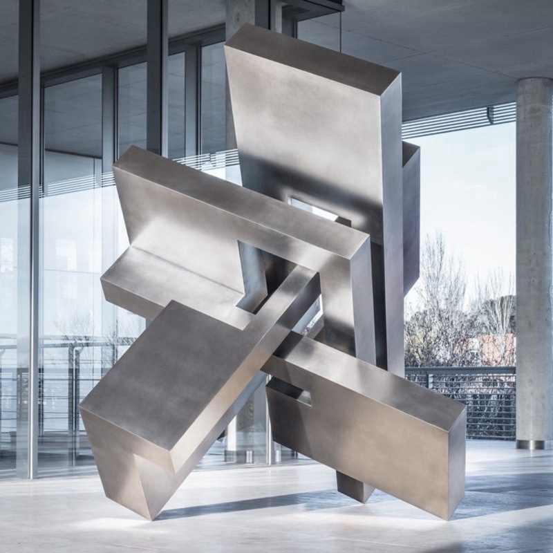 大型金属不规则几何立体落地摆件会所别墅售楼中心简约艺术品雕塑