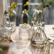 复古玻璃花瓶插花迷你小花瓶ins风法式透明水培器皿桌面装饰卿羽