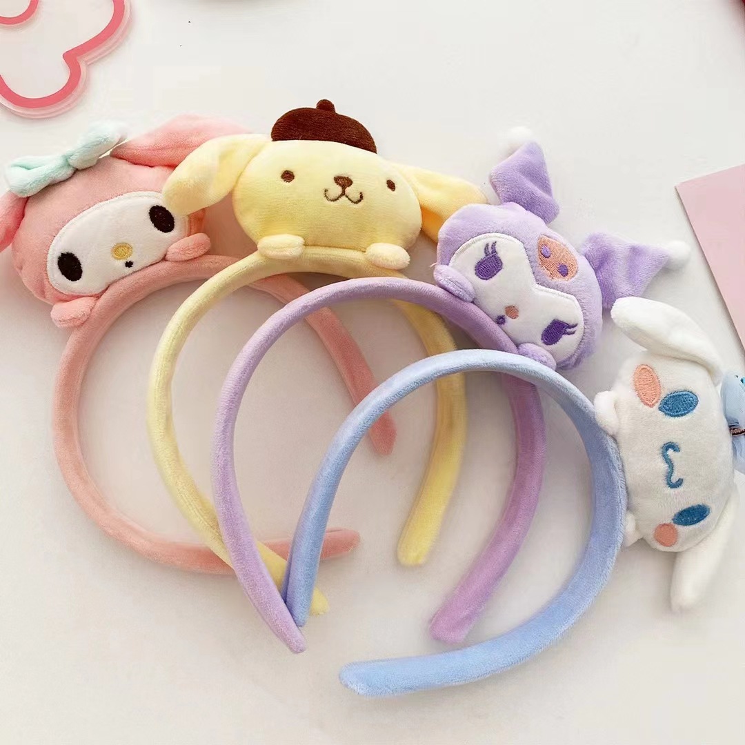 Korean-Style Cartoon Cute Sanrio Clow M Face Wash Melody Headband Large Intestine Ring Simple Plush Headband