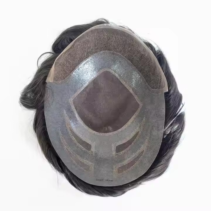 four holes fine mono top base wig human hair men toupee-阿里巴巴