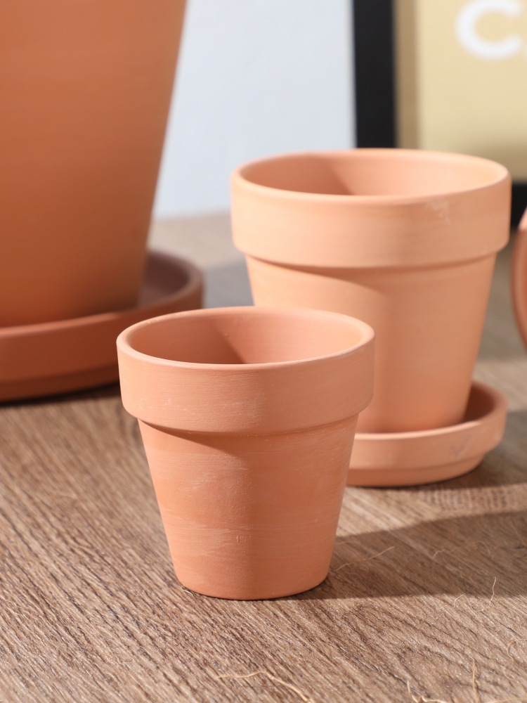 红陶花盆粗陶土小泥盆室内户外简约多肉陶瓷花盆阳台绿植透气瓦盆