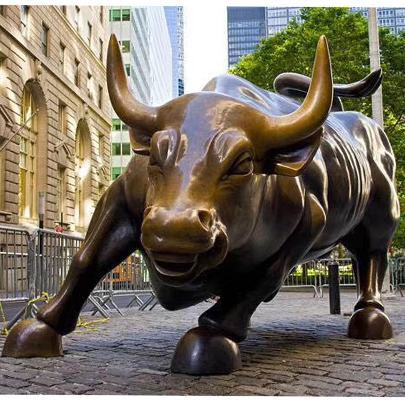 华尔街牛室外铜牛雕塑门口大型铸铜奋斗牛开荒牛金融街铜牛摆件