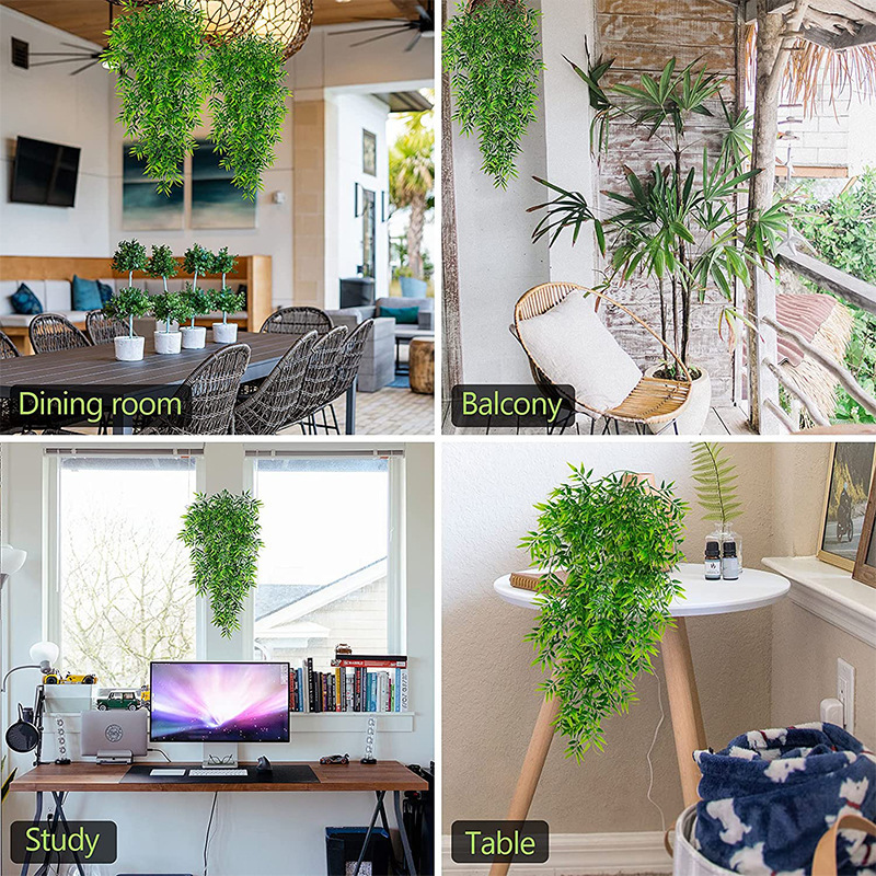 Cross-Border Artificial Wall Hanging Artificial Flower Bamboo Leaf Rattan Fake Green Leaf Vine Home Outdoor Decoration Hanging Plant