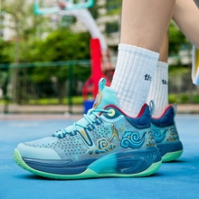 国潮红色篮球鞋有摩擦声运动鞋子男款中学生篮球鞋女蓝球鞋晋江鞋