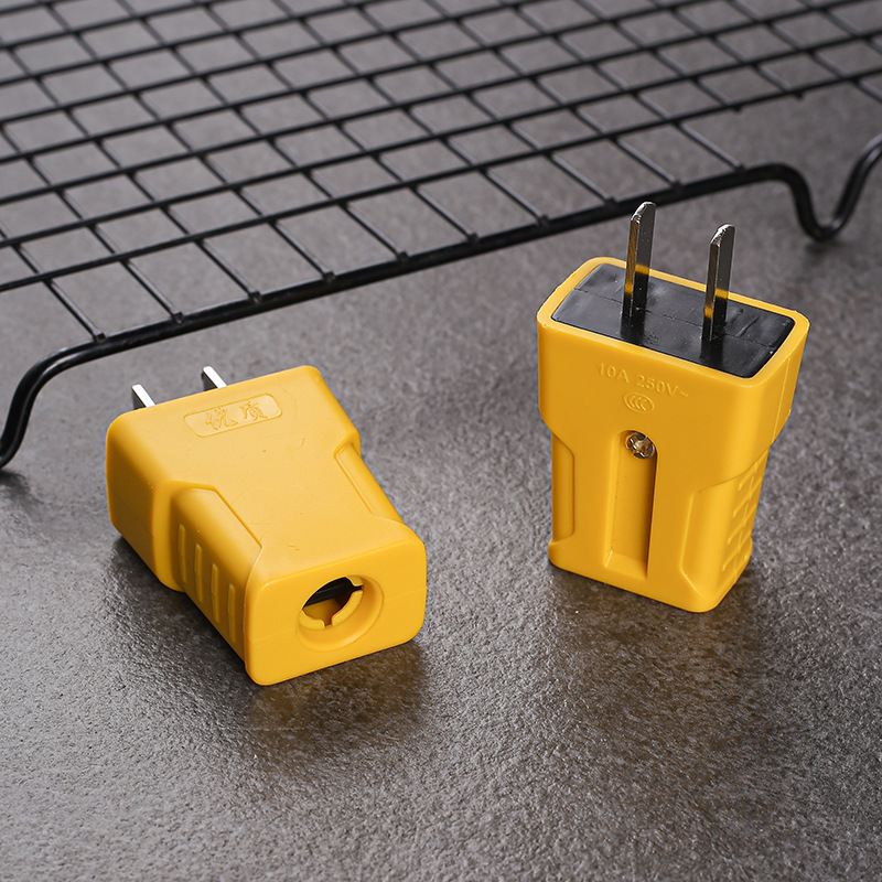 黄色抗摔耐压t型插头 1.4厘足接线插头可收缩固定出线口防摔插头