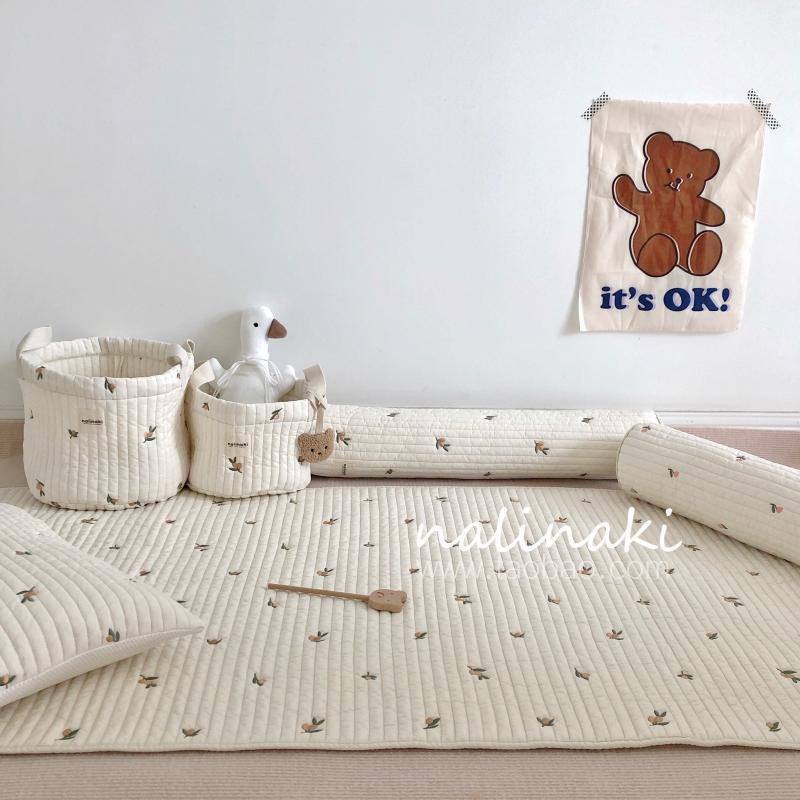 Nalinaki Korean Ins Quilted Bed Sheets Pillow Case Newborn Baby Pure Cotton Soft Baby Mattress Cushion Four Seasons