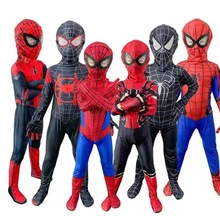蜘蛛侠衣服儿童连体紧身衣男孩英雄玩具钢铁男童套装万圣节正版