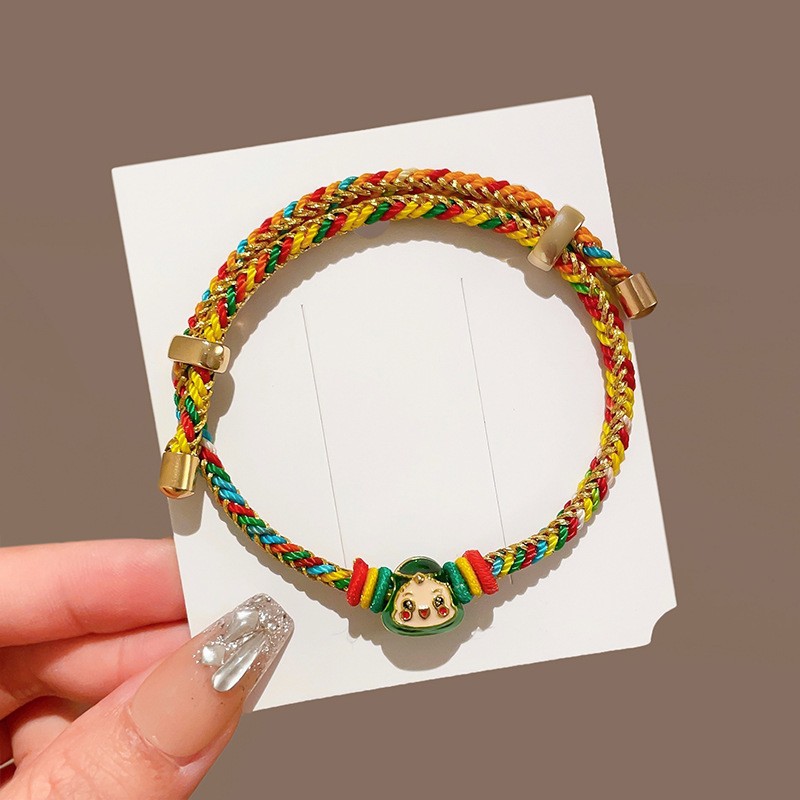 Dragon Boat Festival Colorful Rope Bracelet Children's Hand-Woven Zongzi Baby Ornament Dragon Boat Festival Carrying Strap Wholesale