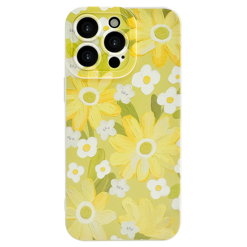 Apple 14 Mobile Phone Shell Oil Painting Flower 13 for Apple 11 Mobile Phone Shell All-Inclusive 12 Soft Case Iphone Mobile Phone Shell