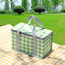 新款户外野餐包冰包铝膜折叠野餐篮露营防潮野餐垫手提午餐保温包