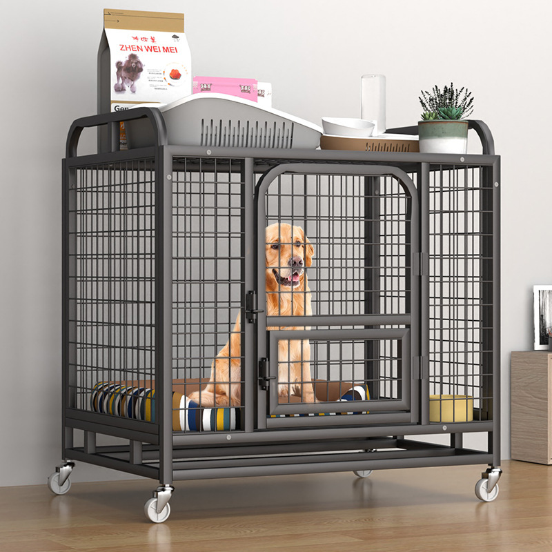 Thickened Full Square Tube Dog Cage Wholesale Dog Cage Large Dog Iron Cage Dog House Indoor Pet Kennel Cage Large