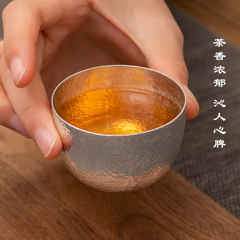 0bre银杯子999纯银手工一张打品茗杯主人杯功夫茶杯个人银-阿里巴巴