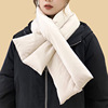 Autumn and winter Cashmere keep warm Collar Solid senior Versatile fashion overlapping scarf Neck protection Regenerative Down cotton